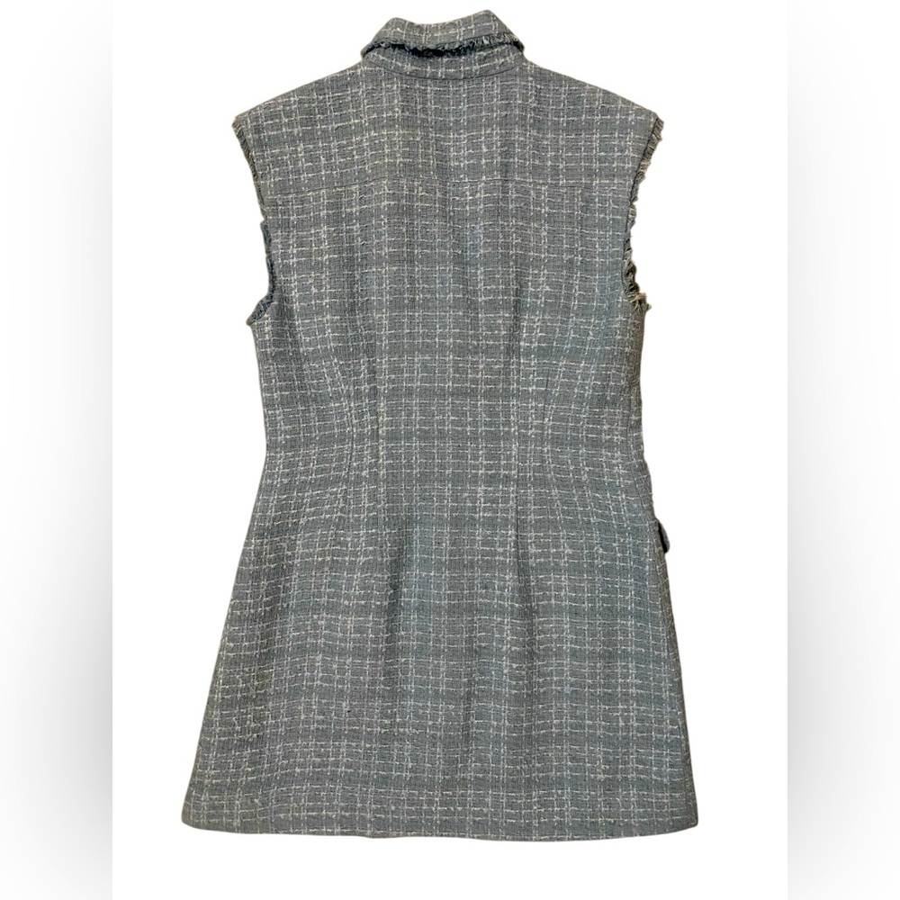 NWOT Maeve By Anthropologie Blue Sleeveless Tweed Dress Size 10 - Picture 6 of 9